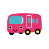 ピンクのバスのイラスト